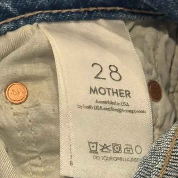 Mother Women's The Outsider Flood Fray Jeans Are We There Yet Blue Size 28 NWT